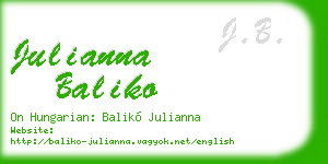 julianna baliko business card